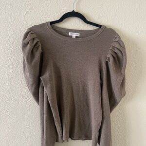 Prologue Taupe Puff Sleeve Blouse
